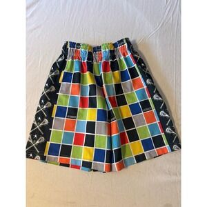 Lacrosse Unlimited Mesh Shorts Kids Youth Large Multicolor Checkerboard